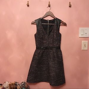 H&M Black Leather Detail Dress